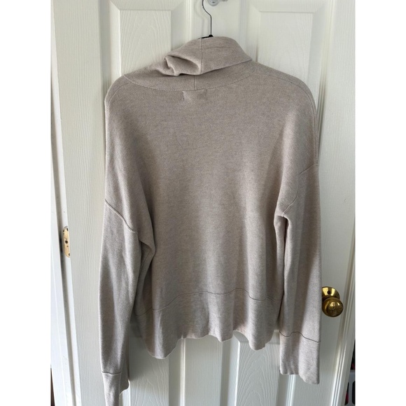 Universal Thread Womens Sweater Large Oatmeal Cowl Neck Pullover Drawstring - Picture 3 of 5